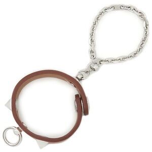 Hermes Glove Holder Rival Vorswith Metal Gold Silver Hardware Brown [box